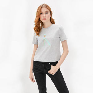 Calvin Klein dámské šedé tričko s holografickým logem - L (P01)
